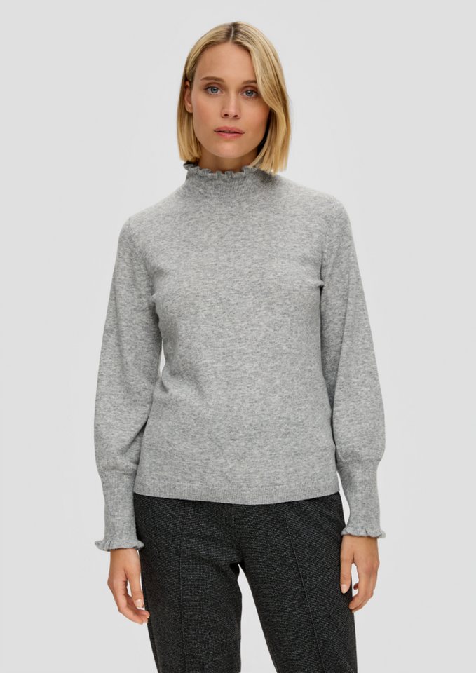 s.Oliver BLACK LABEL Strickpullover Strickpullover mit Raffung Raffung von s.Oliver BLACK LABEL