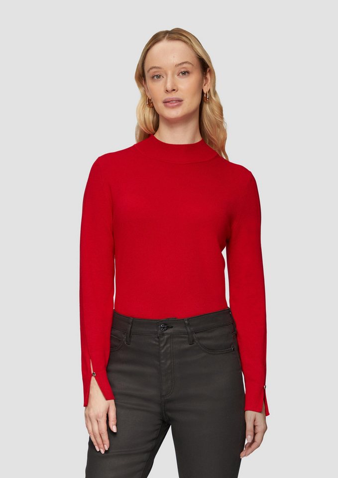 s.Oliver BLACK LABEL Strickpullover Strickpullover mit Schlitz am Ärmel Zierknopf von s.Oliver BLACK LABEL