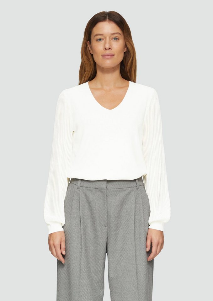 s.Oliver BLACK LABEL Strickpullover Strickpullover mit semitransparenten Ärmeln von s.Oliver BLACK LABEL