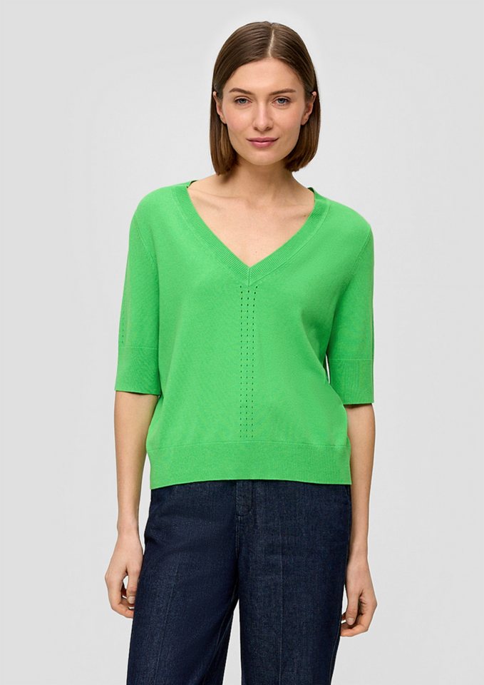 s.Oliver BLACK LABEL Strickpullover Strickshirt mit Lochmuster von s.Oliver BLACK LABEL