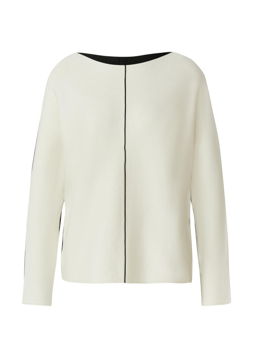 s.Oliver BLACK LABEL - Strickpullover mit Colour-Blocking schwarz/weiß - Gr. - 34 von s.Oliver BLACK LABEL