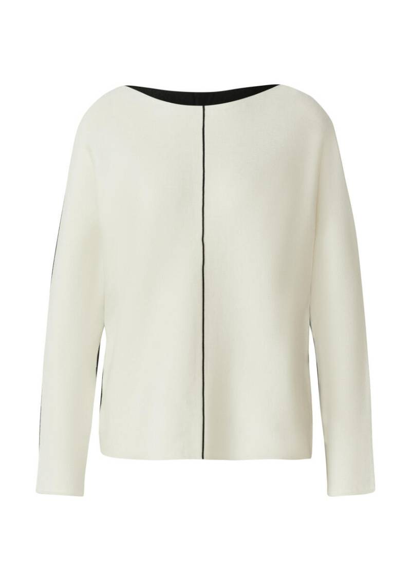 s.Oliver BLACK LABEL - Strickpullover mit Colour-Blocking schwarz/weiß - Gr. - 34 von s.Oliver BLACK LABEL