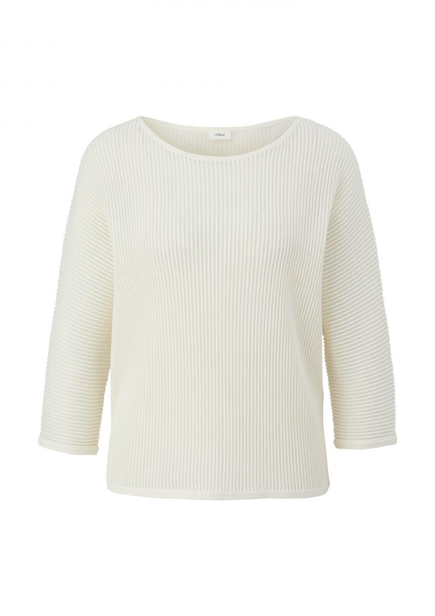s.Oliver BLACK LABEL - Strickpullover mit Fledermausärmeln weiß - Gr. - 40 von s.Oliver BLACK LABEL