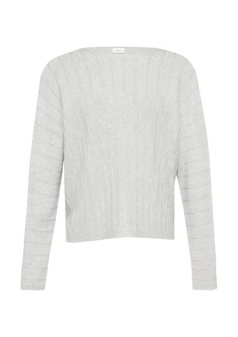 s.Oliver BLACK LABEL - Strickpullover mit Fledermausflügeln grau - Gr. - 42 von s.Oliver BLACK LABEL