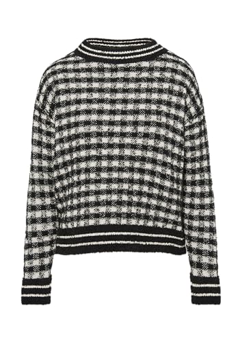 s.Oliver BLACK LABEL Strickpullover mit Karomuster schwarz 38 von s.Oliver BLACK LABEL