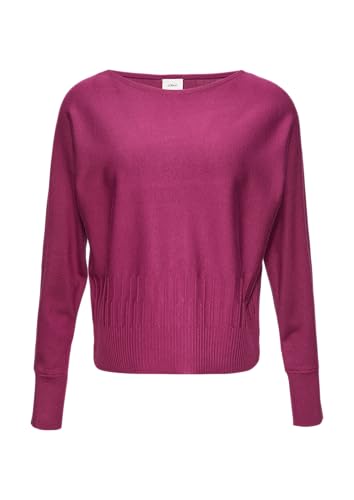 s.Oliver BLACK LABEL Strickpullover mit Strukturmuster am Saum Fuchsia 48 von s.Oliver BLACK LABEL