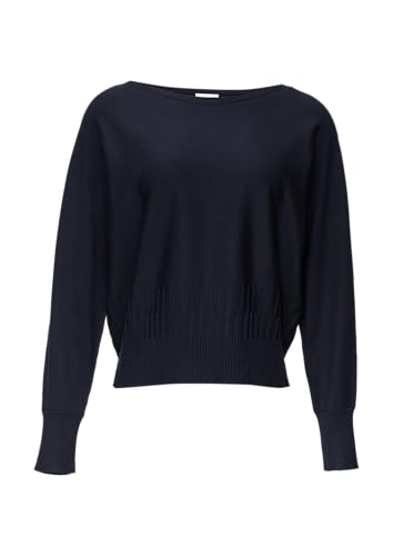 s.Oliver BLACK LABEL Strickpullover mit Strukturmuster am Saum Navy 32 von s.Oliver BLACK LABEL