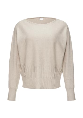 s.Oliver BLACK LABEL Strickpullover mit Strukturmuster am Saum beige 48 von s.Oliver BLACK LABEL