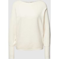 s.Oliver BLACK LABEL Strickpullover mit U-Boot-Ausschnitt in Weiss, Größe 46 von s.Oliver BLACK LABEL