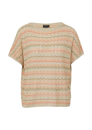 s.Oliver BLACK LABEL Stricktop mit Zick-Zack-Muster im Relaxed Fit helles beige XL von s.Oliver BLACK LABEL