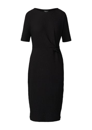 s.Oliver BLACK LABEL Strukturiertes Slim-Fit-Kleid mit Knotendetail schwarz 38 von s.Oliver BLACK LABEL