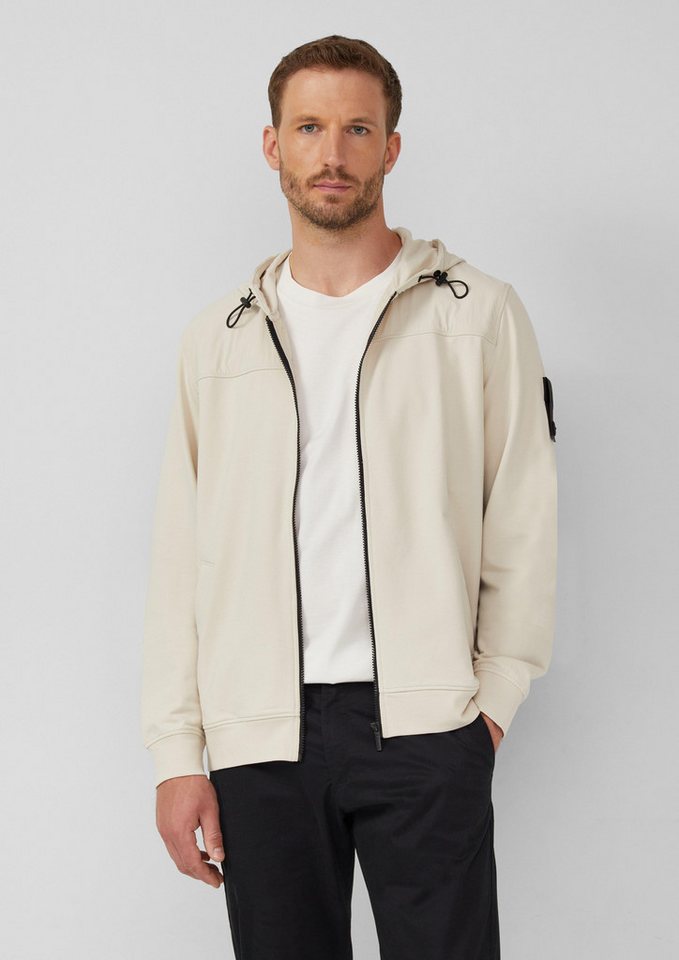 s.Oliver BLACK LABEL Sweatjacke Sweatshirt-Jacke im Materialmix mit hochwertigen Details von s.Oliver BLACK LABEL