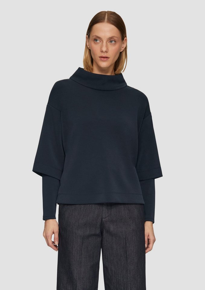 s.Oliver BLACK LABEL Sweatshirt Loose Sweatshirt aus Scuba mit überschnittenen Schultern s.Oliver BLACK LABEL Sweatshirt Loose Sweatshirt aus Scuba mit überschnittenen Schultern von s.Oliver BLACK LABEL