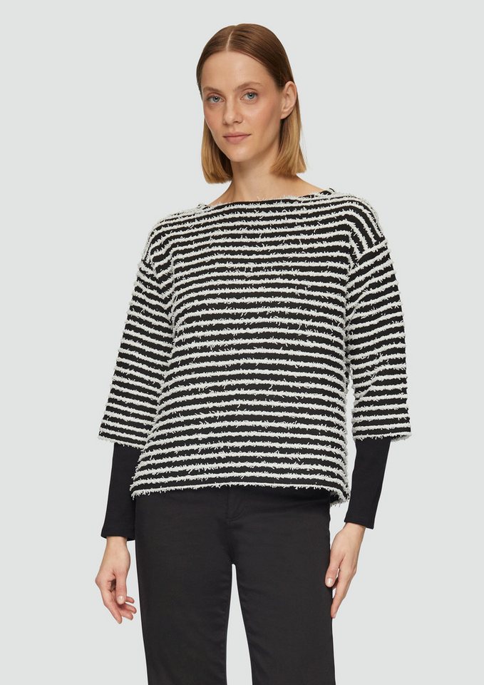 s.Oliver BLACK LABEL Sweatshirt Sweatshirt mit Strukturstreifen von s.Oliver BLACK LABEL