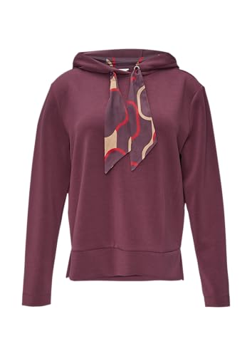 s.Oliver BLACK LABEL Sweatshirt mit Satinfutter in der Kapuze aubergine 42 von s.Oliver BLACK LABEL