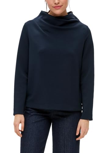 s.Oliver BLACK LABEL Sweatshirt mit Wasserfall-Kragen Navy 42 von s.Oliver BLACK LABEL