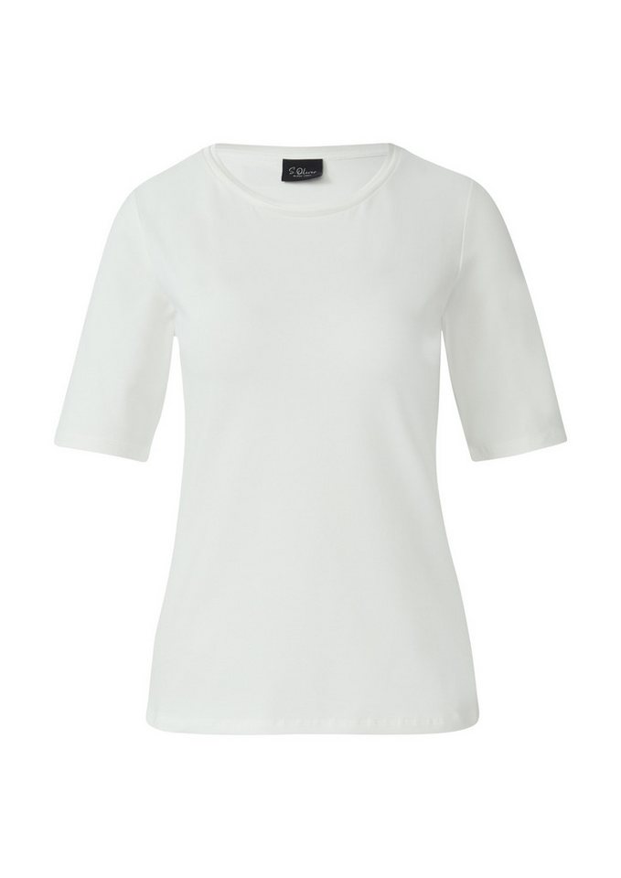 s.Oliver BLACK LABEL T-Shirt - Kurzarmshirt aus Baumwollmix - elegantes Shirt von s.Oliver BLACK LABEL