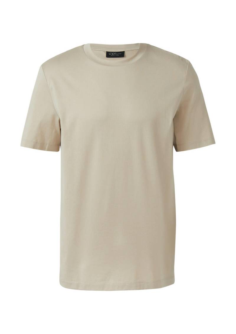 s.Oliver BLACK LABEL - T-Shirt aus Edeljersey mit Crew Neck beige - Gr. - M von s.Oliver BLACK LABEL