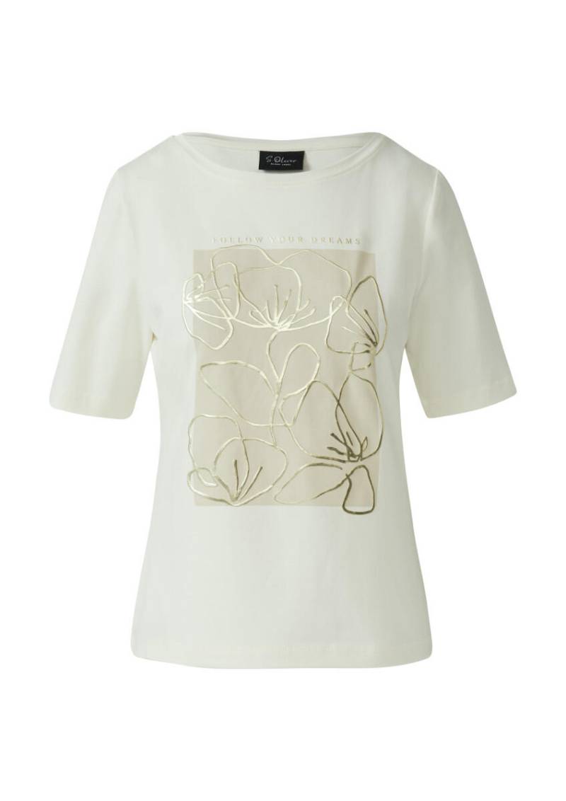 s.Oliver BLACK LABEL - T-Shirt mit Frontprint weiß - Gr. - 40 von s.Oliver BLACK LABEL