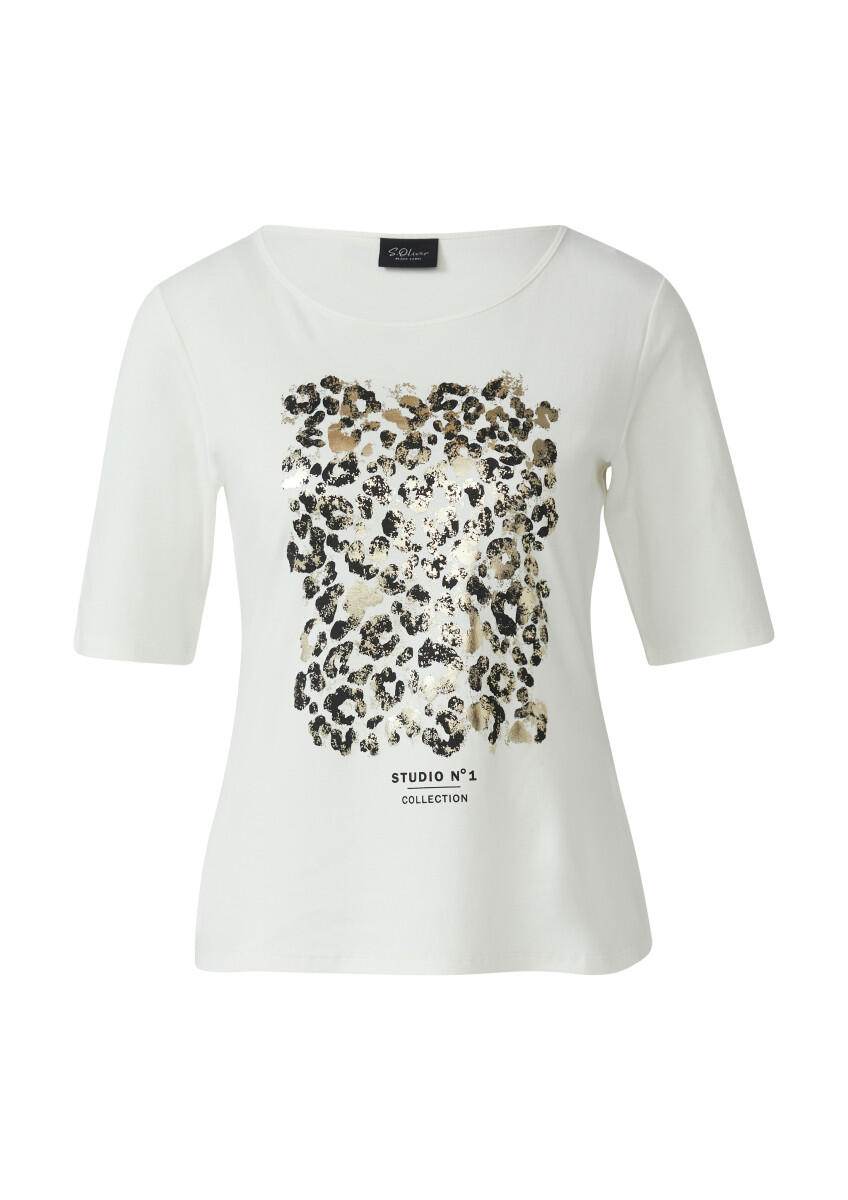 s.Oliver BLACK LABEL - T-Shirt mit halblangem Arm weiß - Gr. - 34 von s.Oliver BLACK LABEL