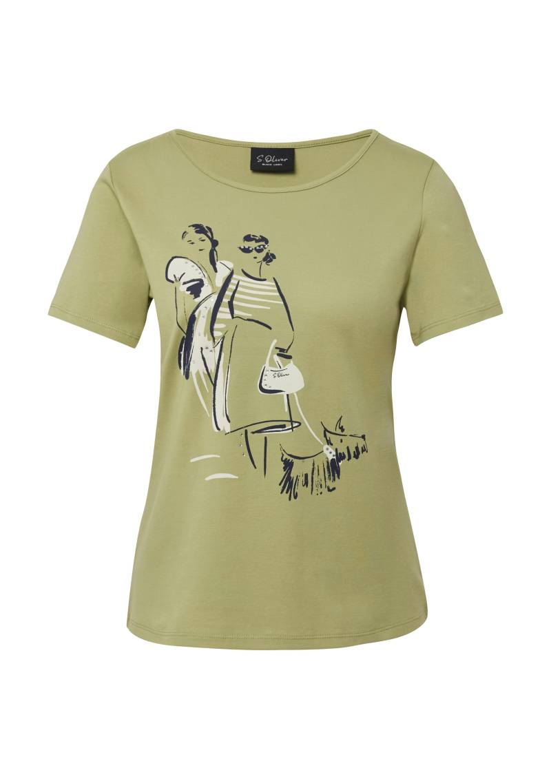 s.Oliver BLACK LABEL - T-Shirt olive - Gr. - 44 von s.Oliver BLACK LABEL