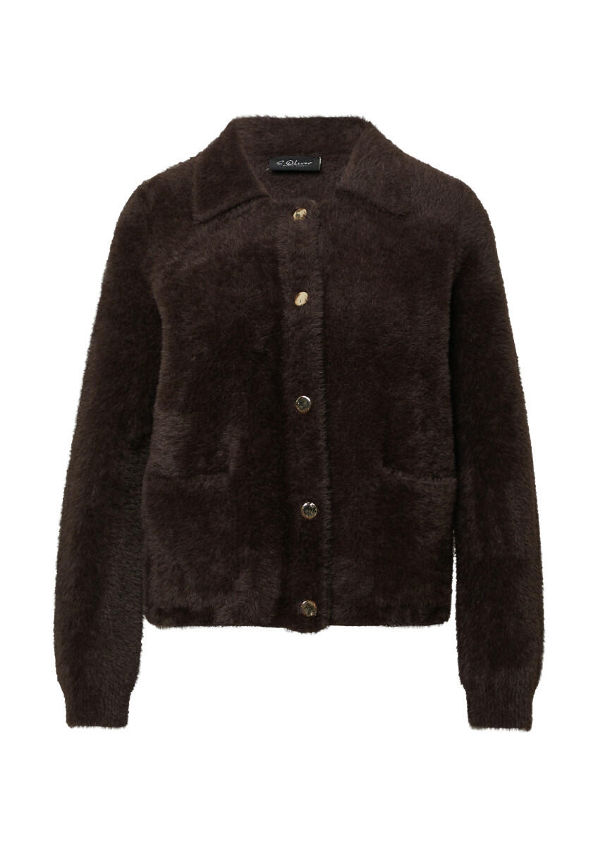 s.Oliver BLACK LABEL - Taillierte Fake-Fur-Jacke braun - Gr. - 36 von s.Oliver BLACK LABEL