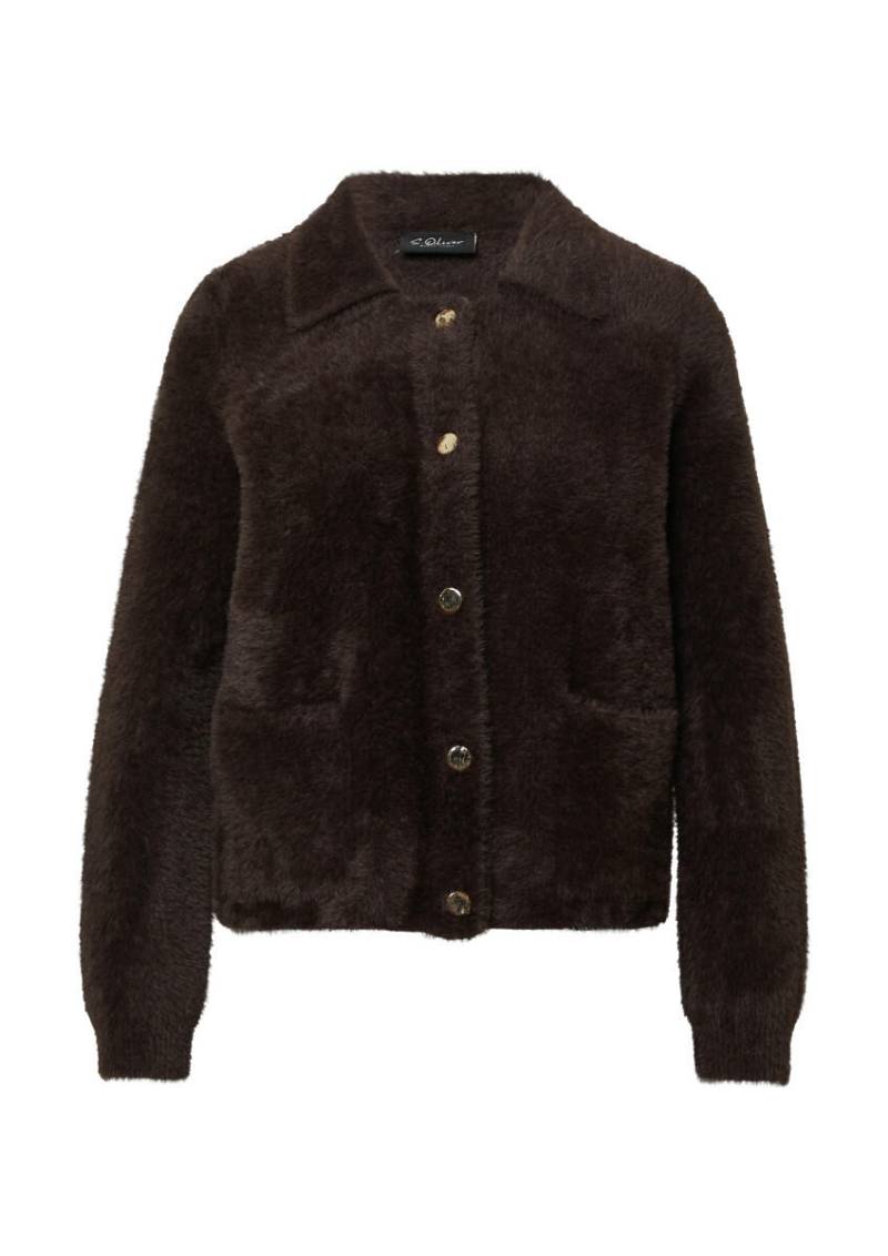 s.Oliver BLACK LABEL - Taillierte Fake-Fur-Jacke braun - Gr. - 36 von s.Oliver BLACK LABEL