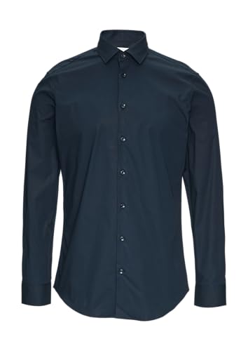 s.Oliver BLACK LABEL Tailored Fit: Businesshemd aus Baumwollstretch Navy 38 von s.Oliver BLACK LABEL