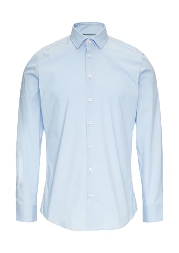 s.Oliver BLACK LABEL Tailored Fit: Businesshemd aus Baumwollstretch hellblau 44 von s.Oliver BLACK LABEL