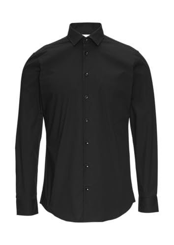 s.Oliver BLACK LABEL Tailored Fit: Businesshemd aus Baumwollstretch schwarz 40 von s.Oliver BLACK LABEL