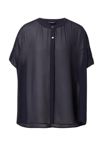 s.Oliver BLACK LABEL Transparente Poncho-Bluse aus Chiffon Navy 42 von s.Oliver BLACK LABEL