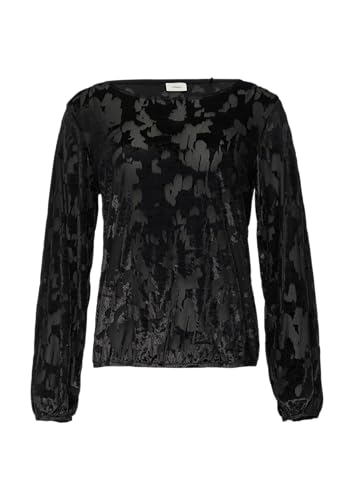 s.Oliver BLACK LABEL Transparentes Samt-Longsleeve mit All-Over-Muster schwarz 34 von s.Oliver BLACK LABEL