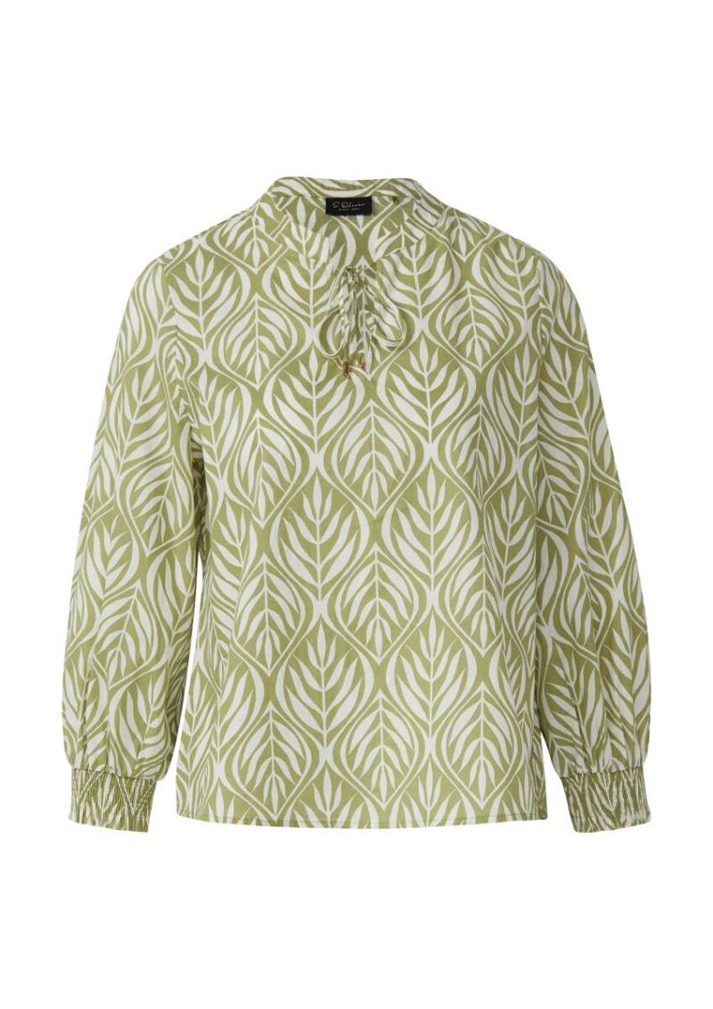 s.Oliver BLACK LABEL - Tunikabluse mit 3/4-Ärmeln und All-over-Print grün/weiß - Gr. - 40 von s.Oliver BLACK LABEL