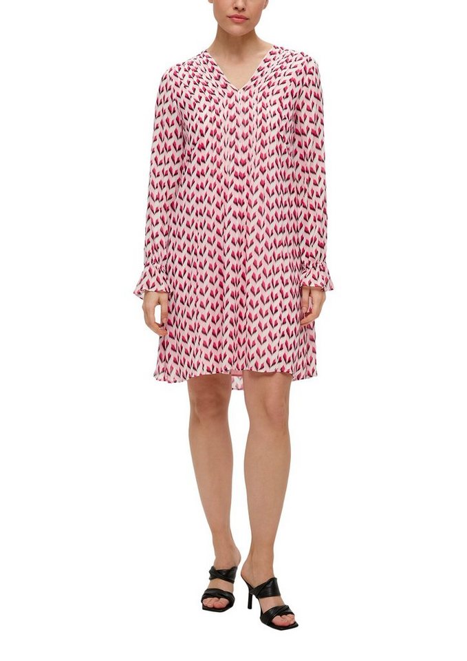 s.Oliver BLACK LABEL Tunikakleid Sommerkleid mit Minimalprint und aus Viskose von s.Oliver BLACK LABEL