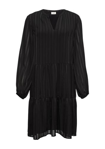 s.Oliver BLACK LABEL Volantkleid aus Chiffon mit Streifen und Glitzer schwarz 38 von s.Oliver BLACK LABEL