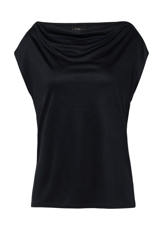 s.Oliver BLACK LABEL Wasserfallshirt mit Wasserfall-Kragen und aus reiner Viskose von s.Oliver BLACK LABEL