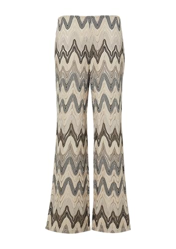 s.Oliver BLACK LABEL Wide-Leg-Hose aus Häkeljersey mit All-Over-Muster Ecru 40 von s.Oliver BLACK LABEL