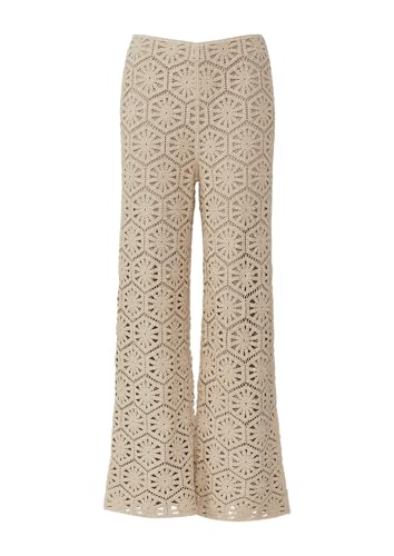 s.Oliver BLACK LABEL Wide-Leg-Hose aus Häkelspitze mit Jerseyfutter beige L von s.Oliver BLACK LABEL