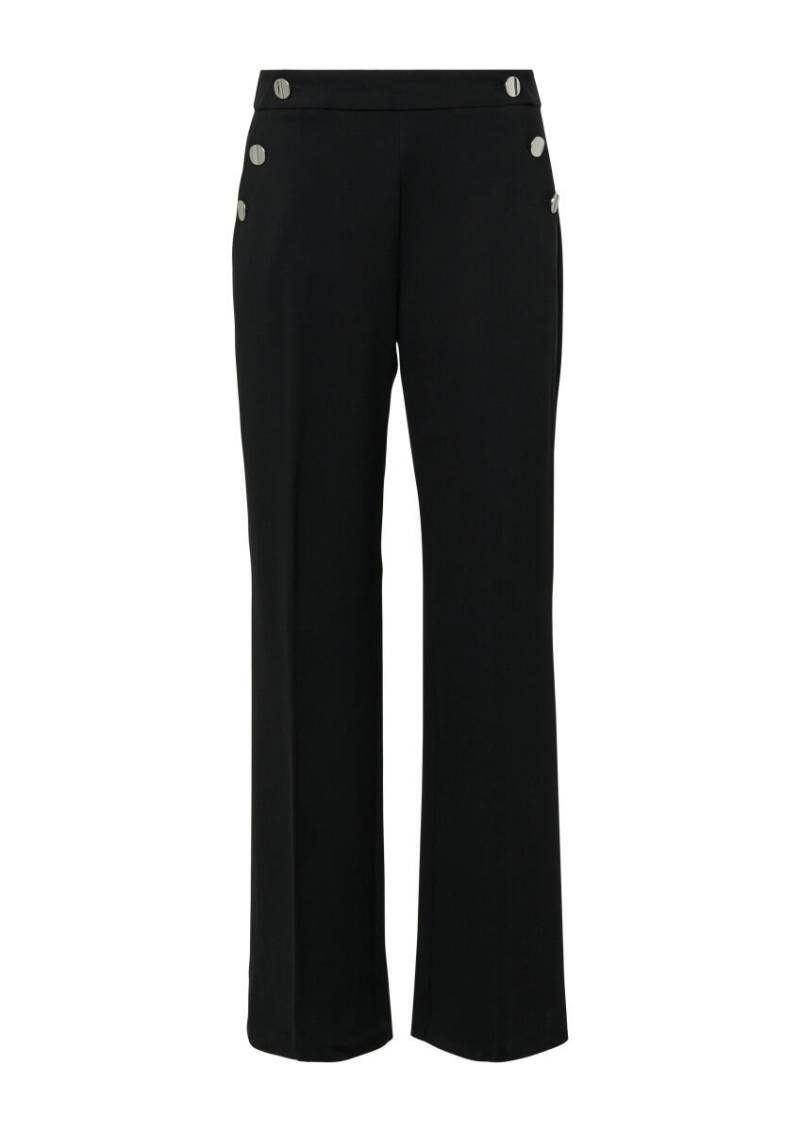 s.Oliver BLACK LABEL - Wide-Leg Hose mit elastischem Bund schwarz - Gr. - 38/REG von s.Oliver BLACK LABEL
