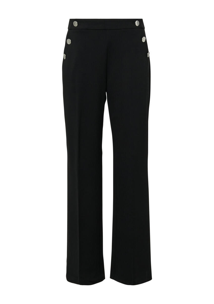 s.Oliver BLACK LABEL - Wide-Leg Hose mit elastischem Bund schwarz - Gr. - 46/REG von s.Oliver BLACK LABEL