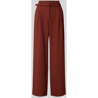s.Oliver BLACK LABEL Wide Leg Stoffhose mit Gürtel in Rostrot, Größe 34/32 von s.Oliver BLACK LABEL