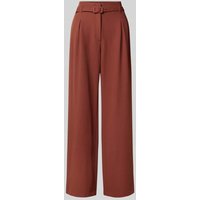 s.Oliver BLACK LABEL Wide Leg Stoffhose mit Gürtel in Rostrot, Größe 42/32 von s.Oliver BLACK LABEL