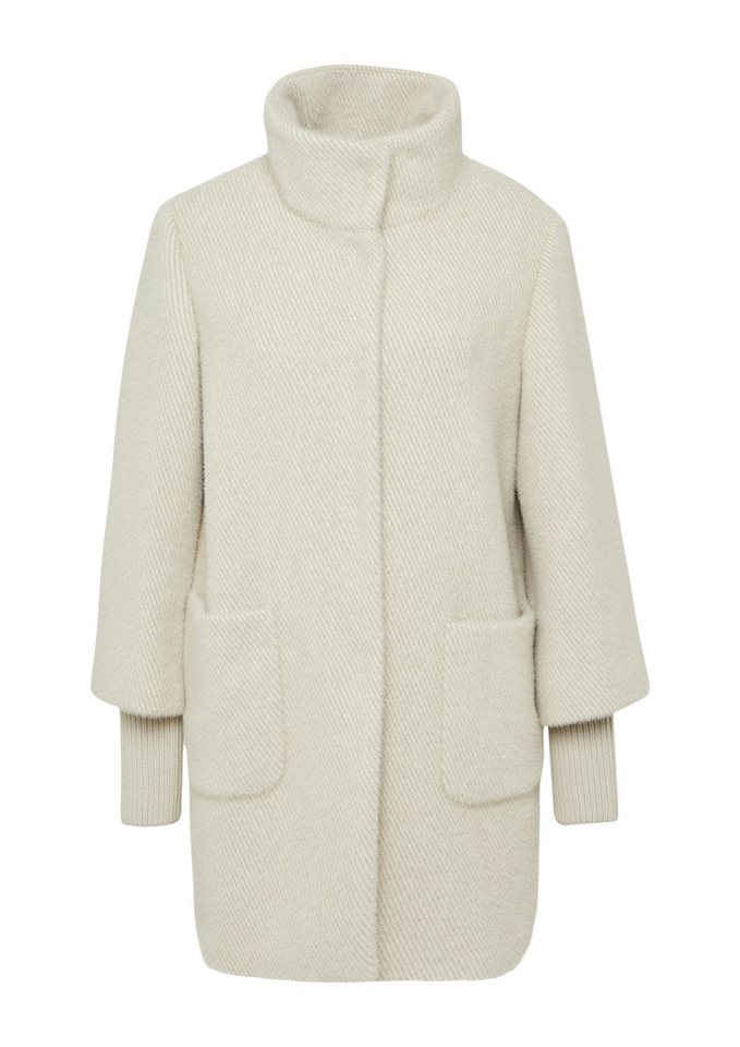 s.Oliver BLACK LABEL Wollmantel S.Oliver Mantel mit Stehkragen Rippbündchen und Druckknöpfe von s.Oliver BLACK LABEL