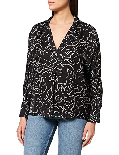 s.Oliver BLACK LABEL Women's Bluse Langarm Loose FIT Blouse, 2-Tone Florals, 36 von s.Oliver BLACK LABEL