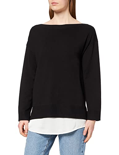 s.Oliver BLACK LABEL Women's Langarm Regular FIT Pullover Sweater, True Black, M von s.Oliver BLACK LABEL