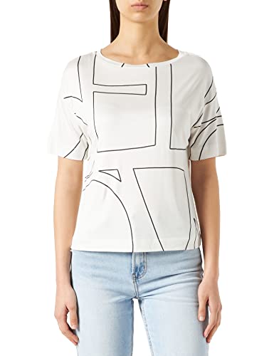 s.Oliver BLACK LABEL Womens Kurzarm Loose Fit T-Shirt, Cream AOP (02A4), 32 von s.Oliver BLACK LABEL