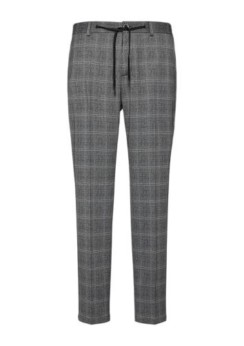 s.Oliver BLACK LABEL s.O Jogg: Anzughose aus kariertem Stretch-Jersey Graphit 54 von s.Oliver BLACK LABEL