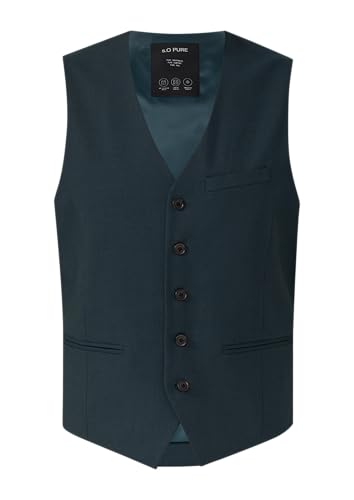 s.Oliver BLACK LABEL s.O PURE: Weste aus meliertem Stretch-Twill petrol 48 von s.Oliver BLACK LABEL