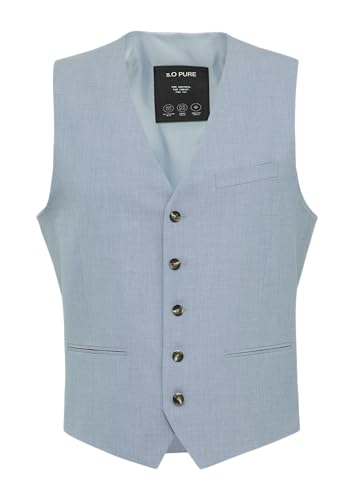 s.Oliver BLACK LABEL s.O Pure: Anzug-Weste mit feiner Webstruktur blassblau 52 von s.Oliver BLACK LABEL