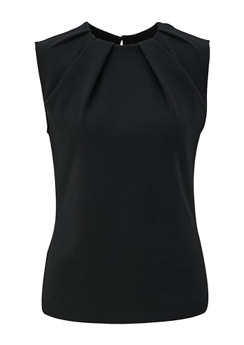 s.Oliver Black Label Damen 2140832 Tanktop mit Satindetail, schwarz 9999, 46 von s.Oliver BLACK LABEL